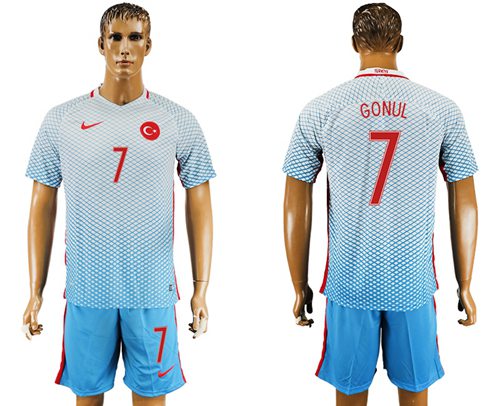 Turkey #7 Gonul Away Soccer Country Jersey